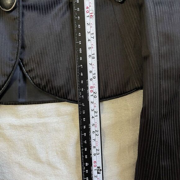 NISSHI by Duse Victorian Vampire Blazer Women S/M 36 Black Satin Goth VTG Crop - Picture 8 of 13